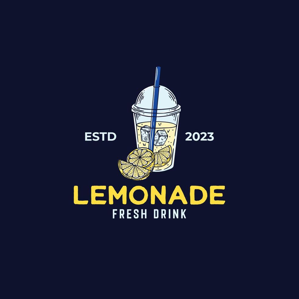 Fresco limonada bebida logo ilustración vector modelo