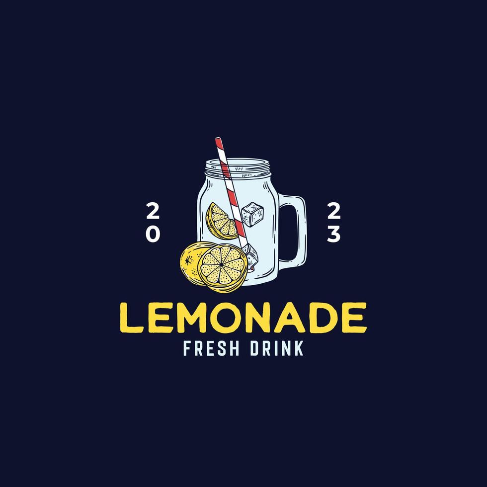 Fresh lemonade drink logo illustration vector template