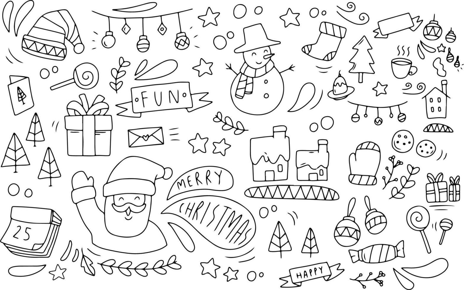 hand drawn Christmas doodle. vector illustration. Suitable for background, poster, card, etc on Christmas celebration
