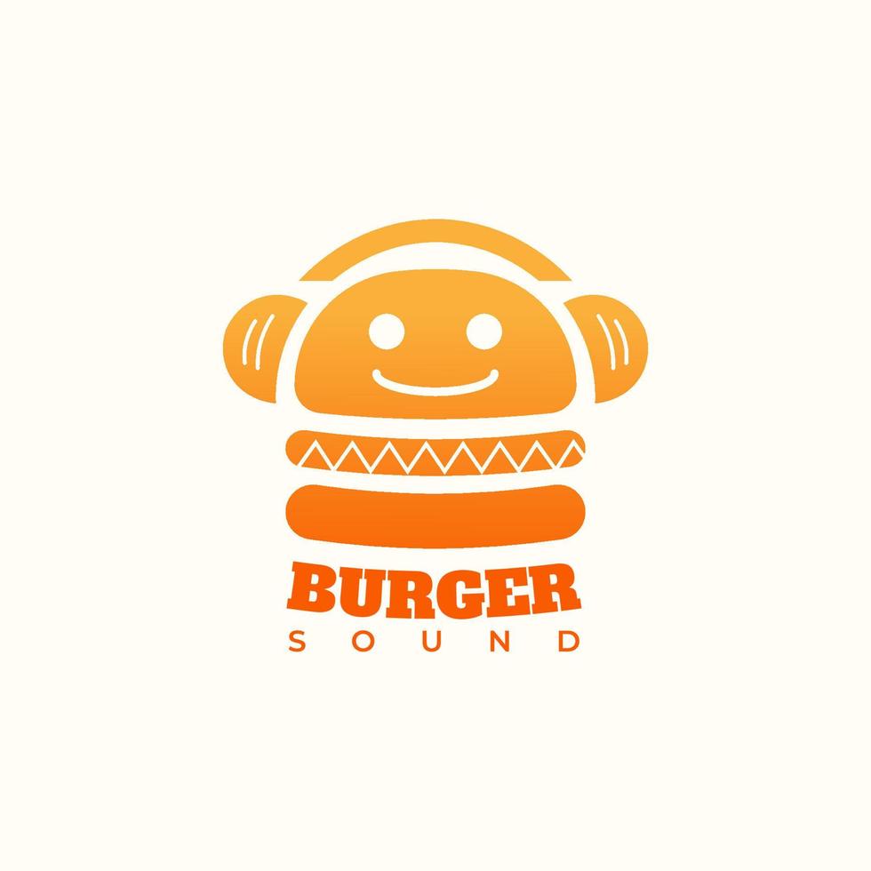 hamburguesa sonido logo concepto color vector