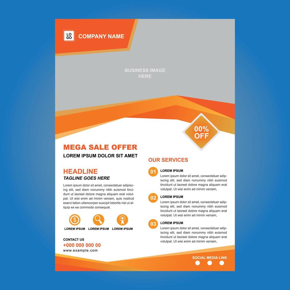 Mega Sale Offer Flyer Design Template vector