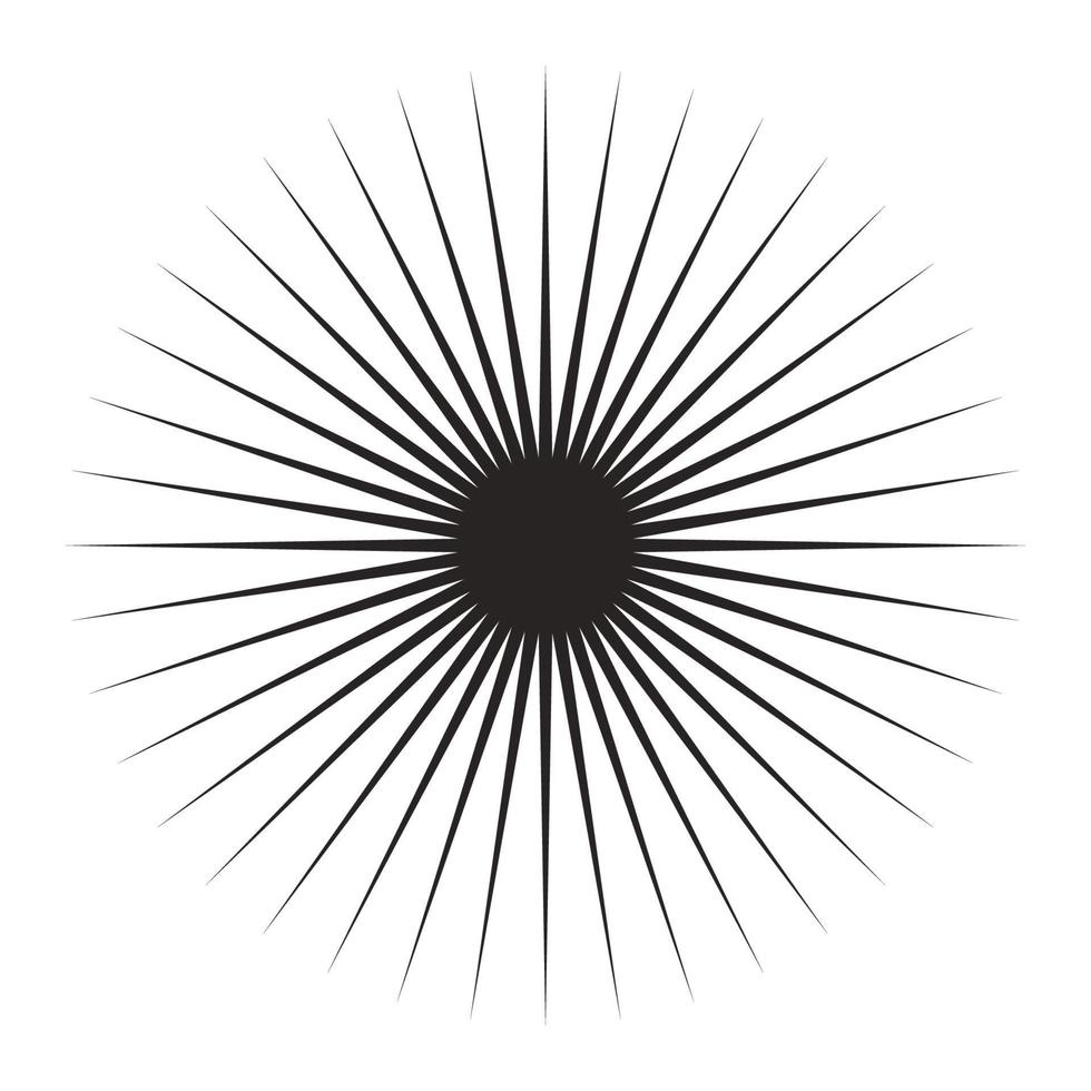 sun burst radial icon vector