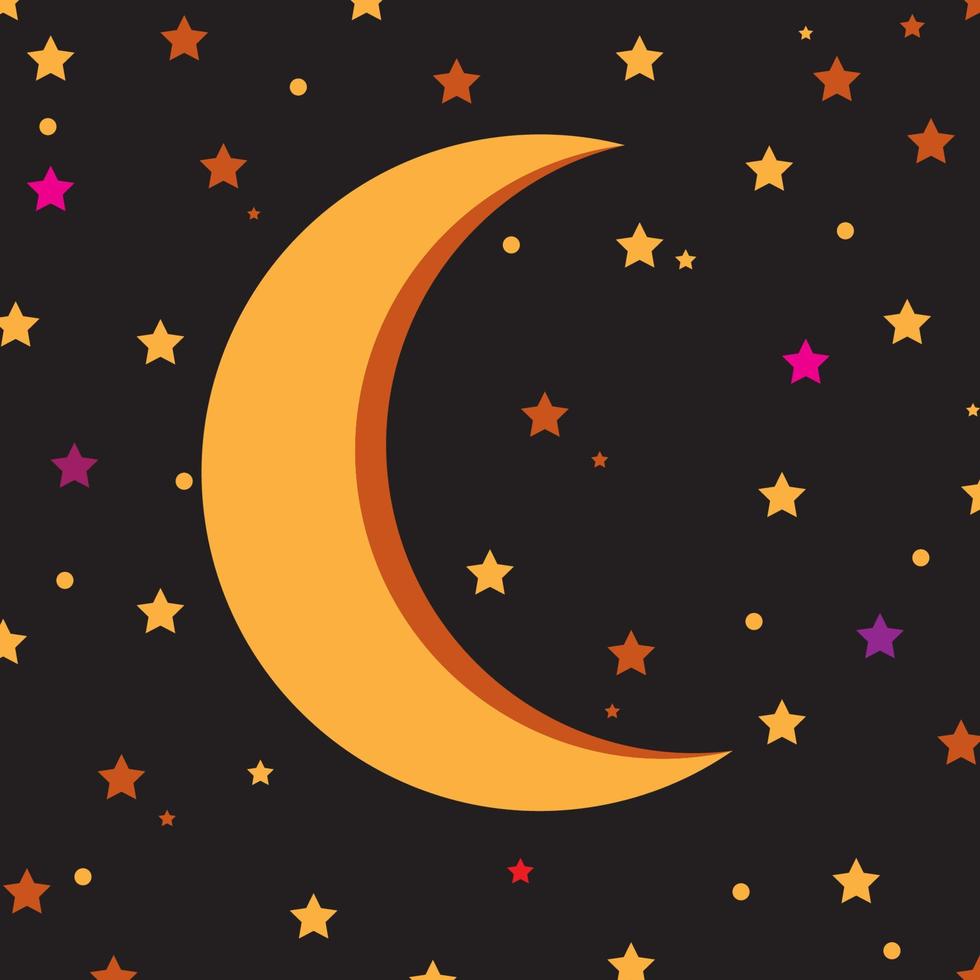 Crescent moon logo background vector