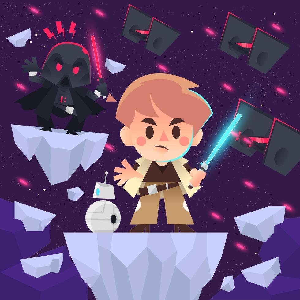 Good Versus Evil In Space Wars vector