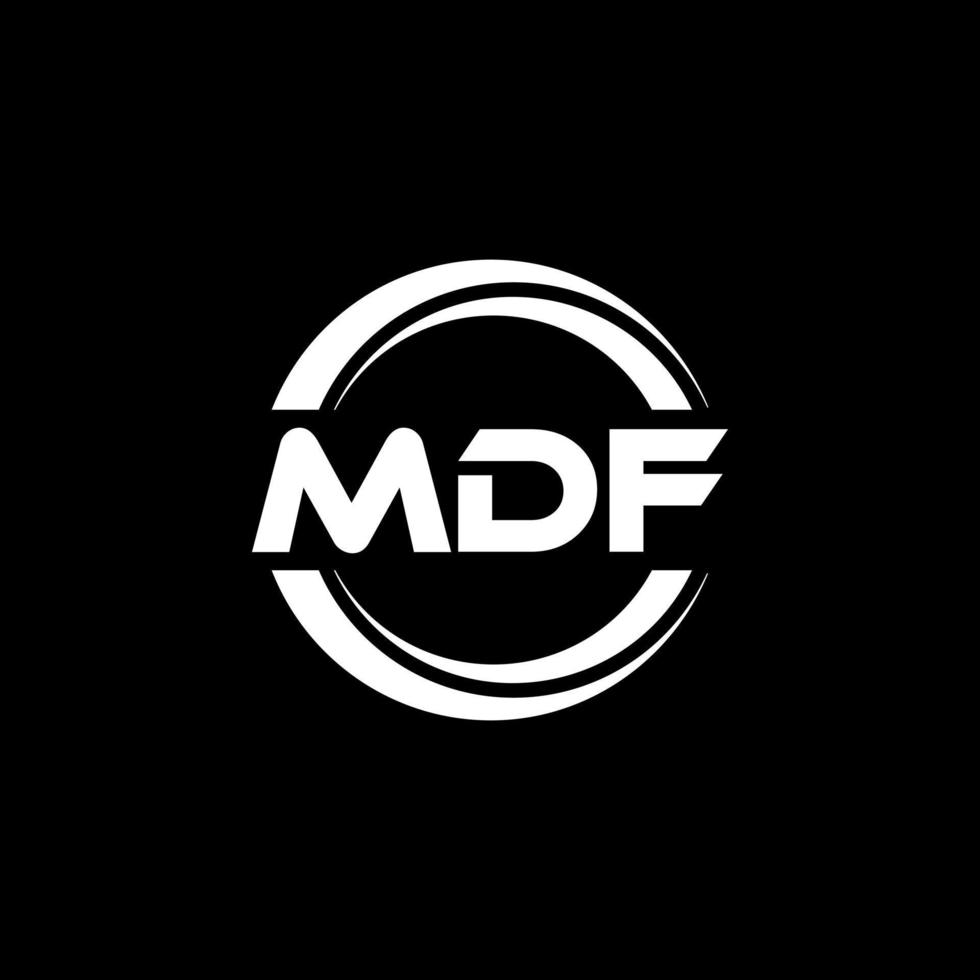 MDF letter logo design in illustration. Vector logo, calligraphy