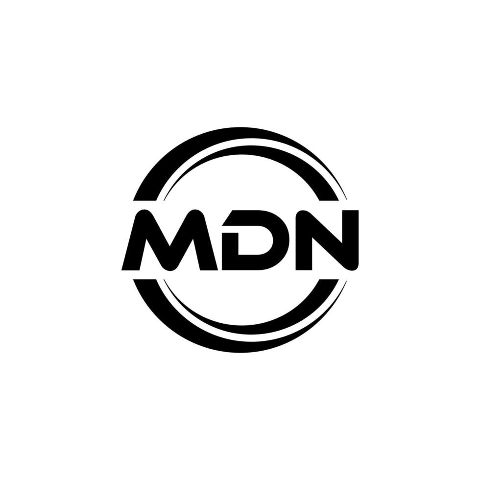 mdn letra logo diseño en ilustración. vector logo, caligrafía diseños para logo, póster, invitación, etc.