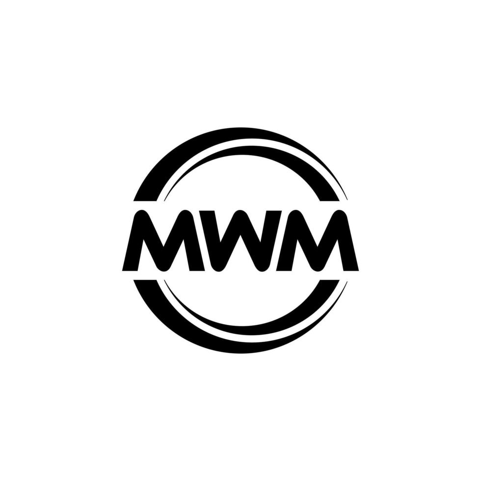 mwm letra logo diseño en ilustración. vector logo, caligrafía diseños para logo, póster, invitación, etc.