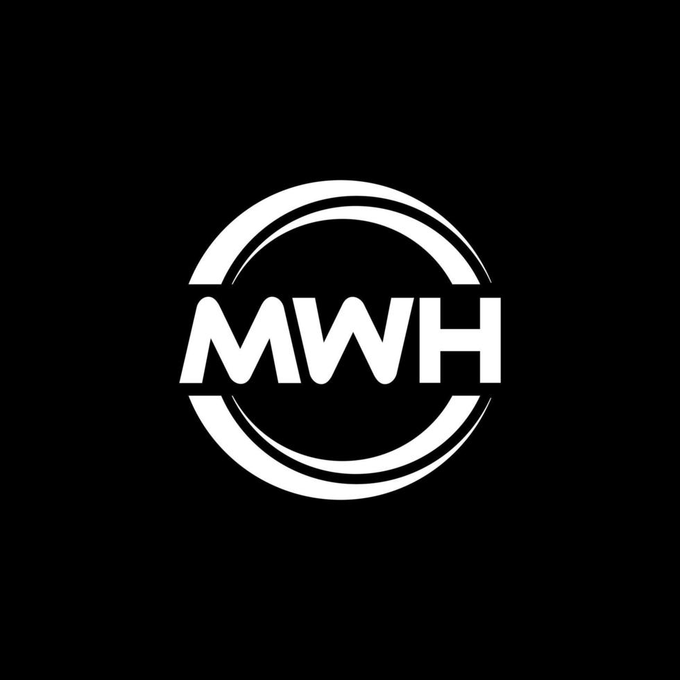 MWH letter logo design in illustration. Vector logo, calligraphy