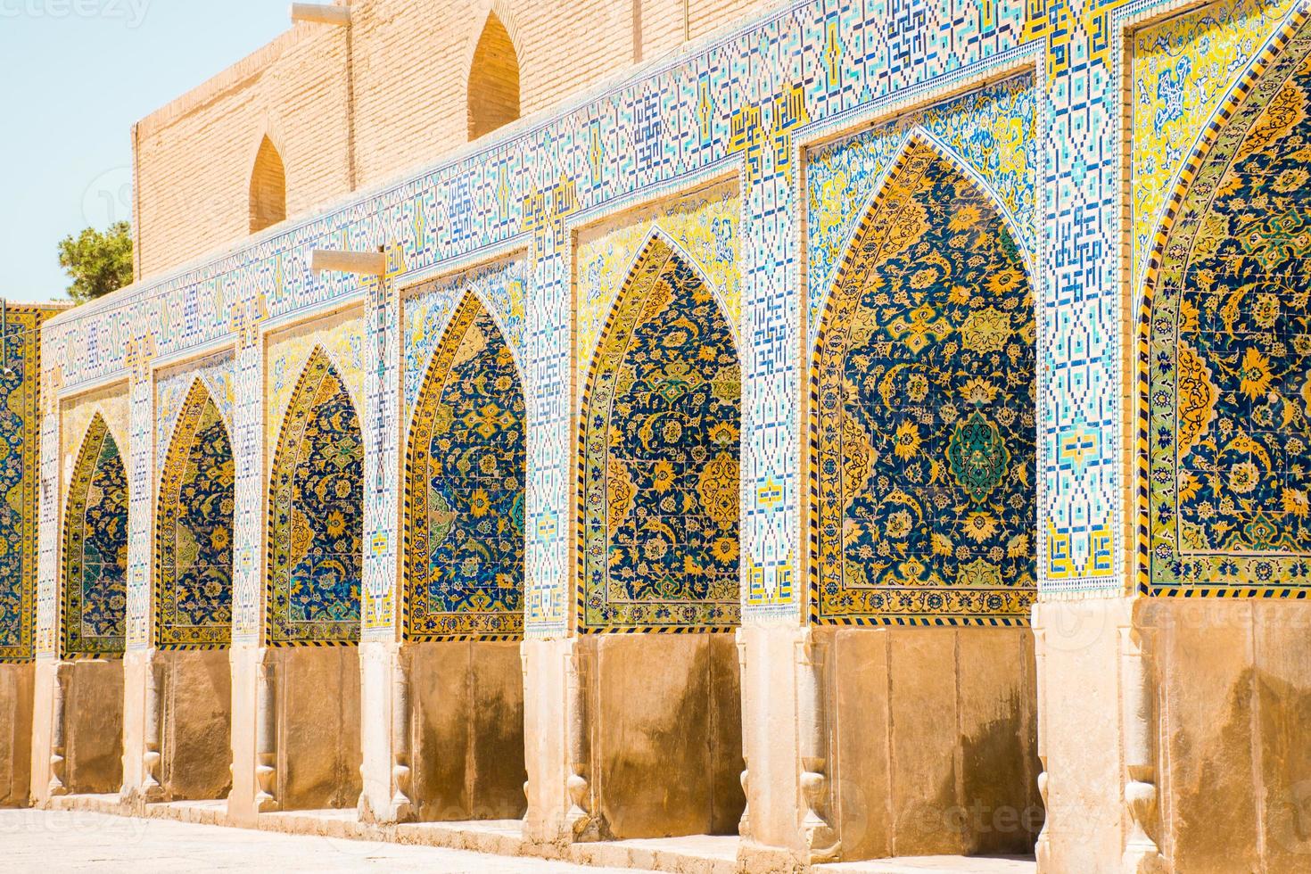 Artwork on walls in courtyard Friday Mosque ,Jame Mosque Of Isfahan photo