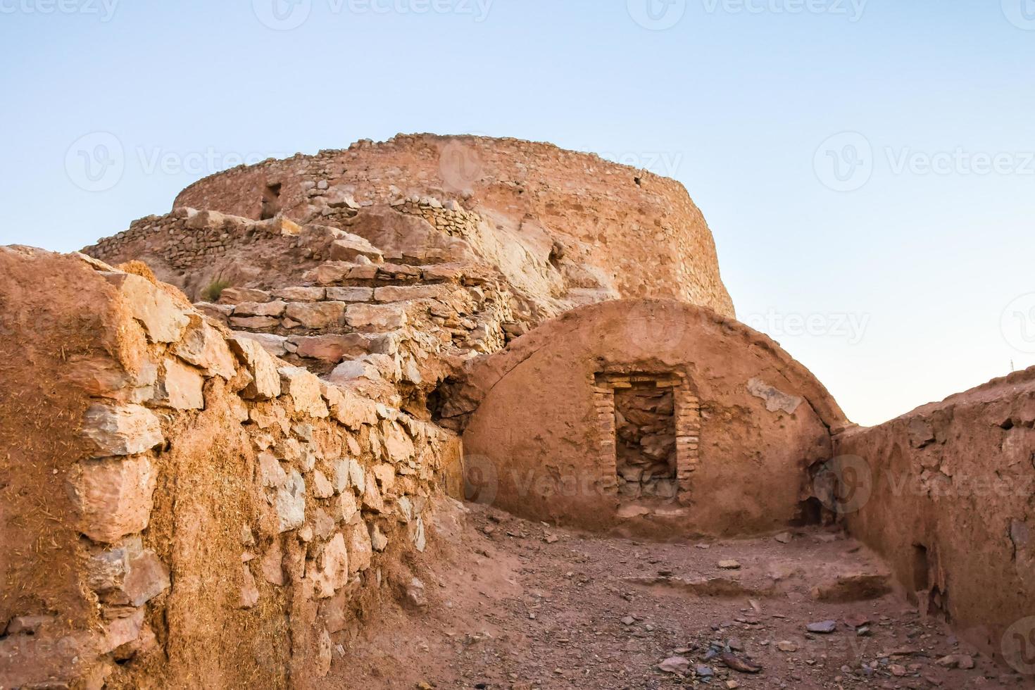 Fire temple on hilltop built by zoroastrians - old ancient civilization photo