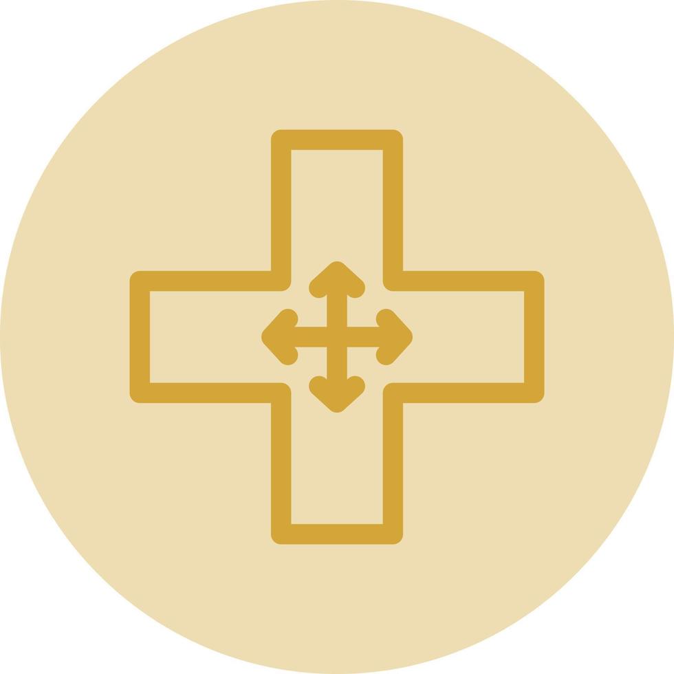 Four Way Intersection Vector Icon Design