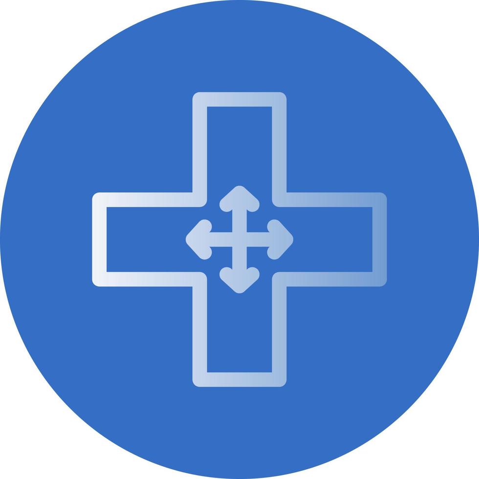 Four Way Intersection Vector Icon Design