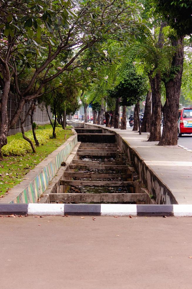 Quiet street scene on the sidewalk photo