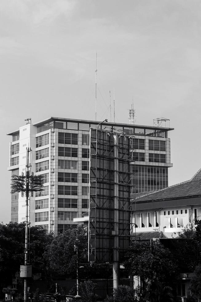 modern office building in the city with blue sky photo