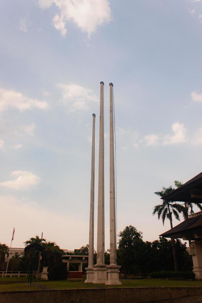 tower for a flagpole to celebrate independence with a blue sky photo