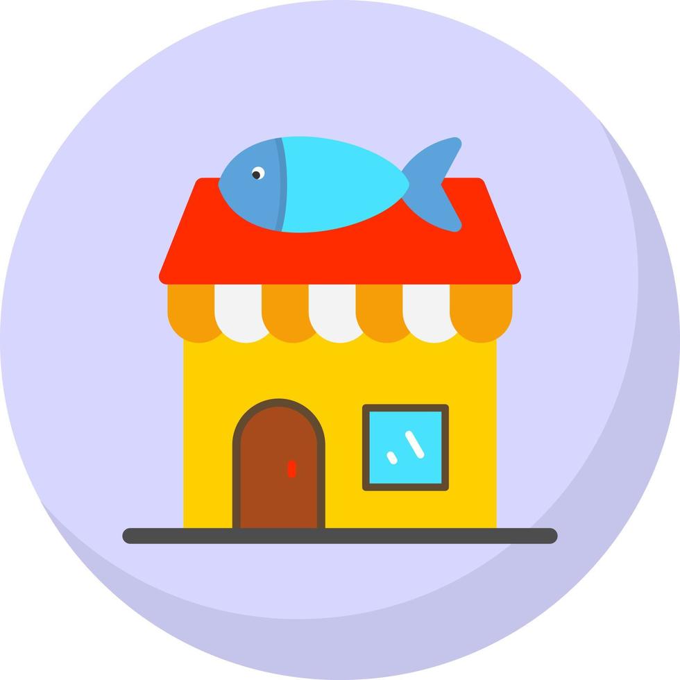 diseño de icono de vector de tienda de pescado