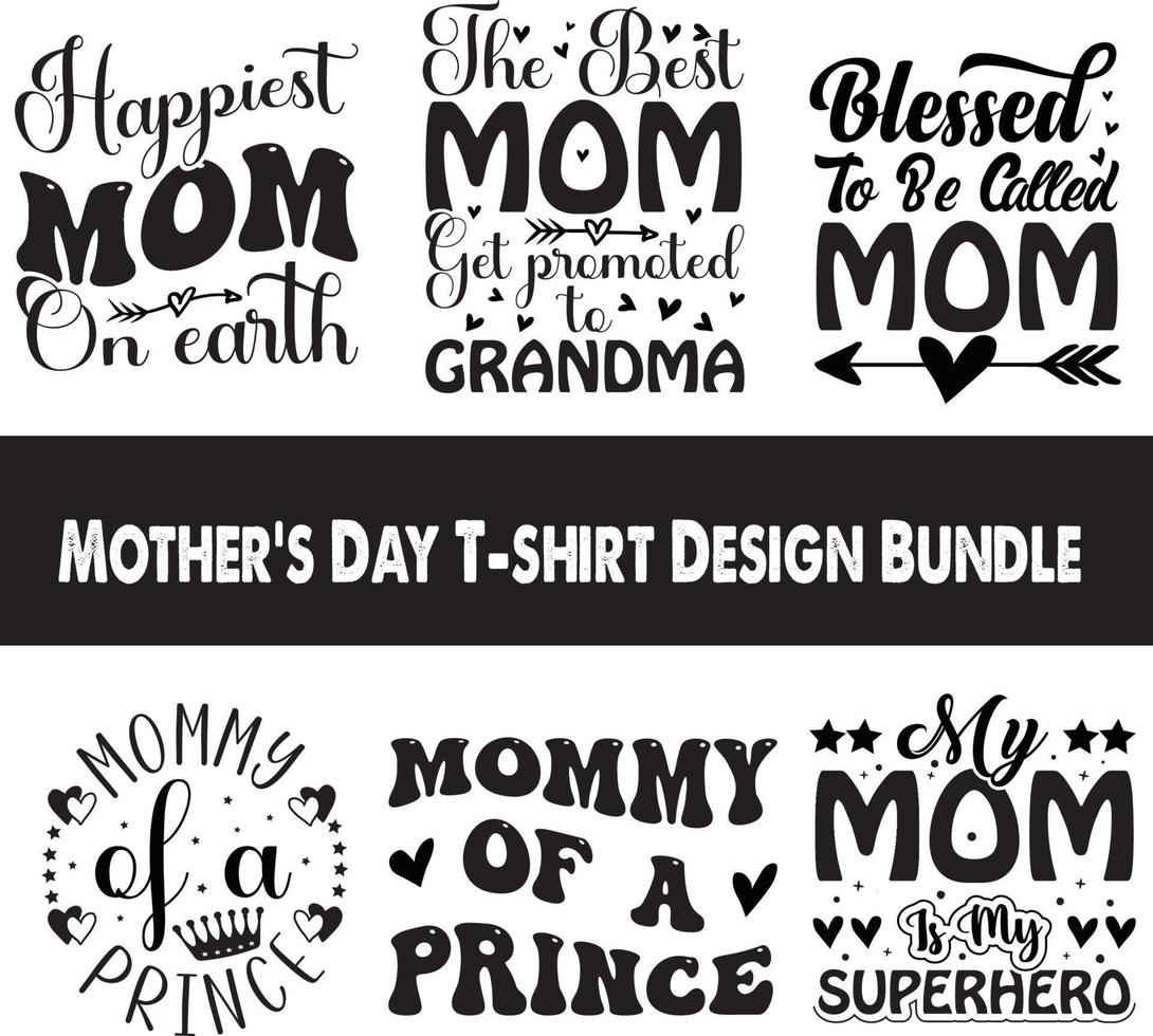 Mother's Day T-shirt  Design Bundle vector