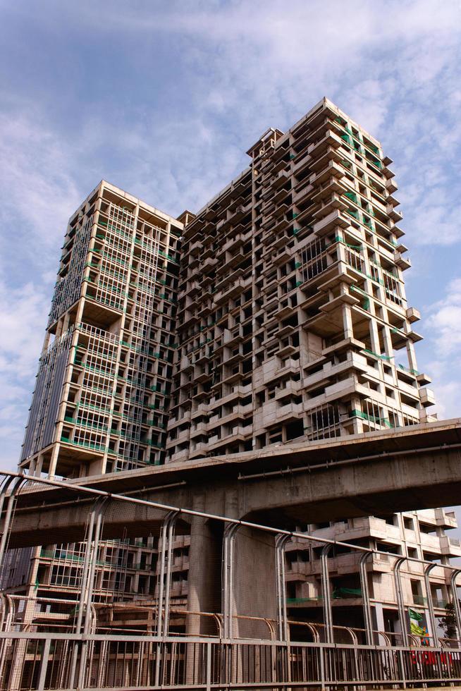 abandoned apartment building and unfinished photo