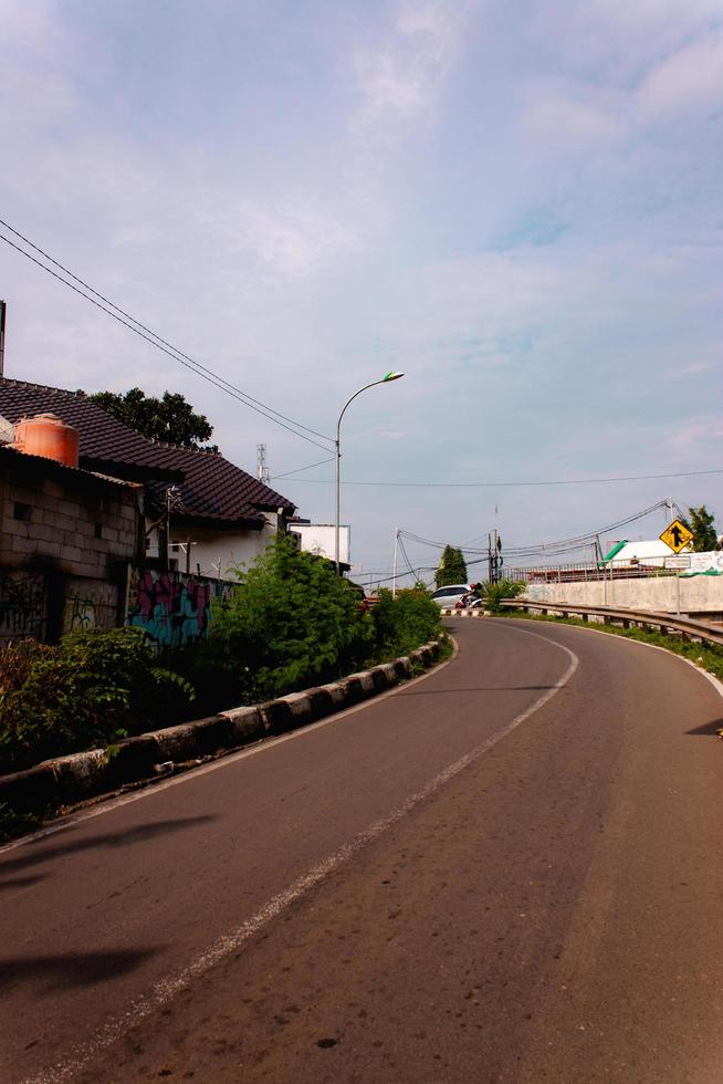 View of Jakarta rush hour traffic in a busy city, urban scenery, Indonesia photo