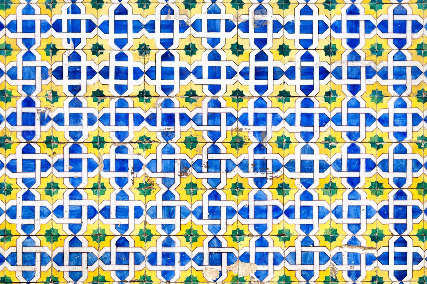 Colorful Portuguese tiles pattern photo