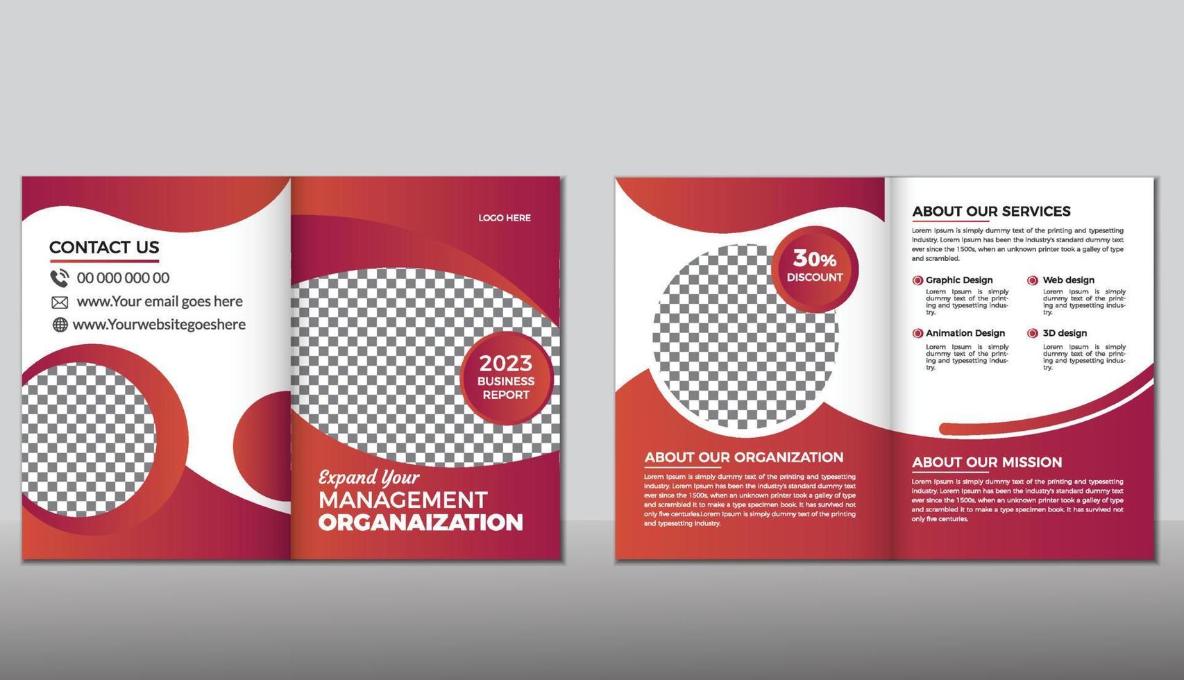 Professinal bio fould Brochure design Template. vector