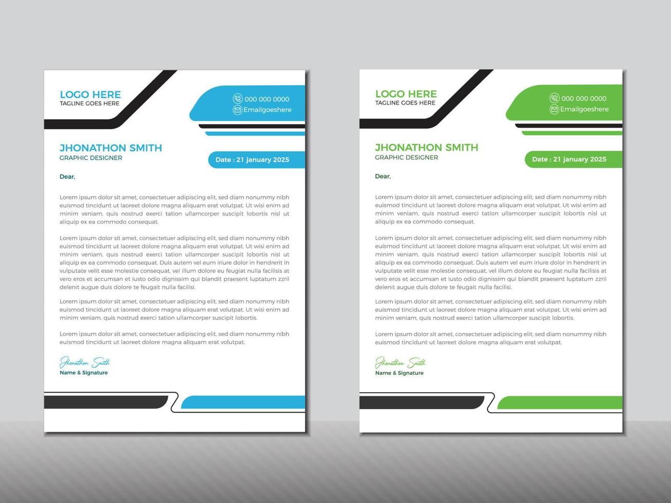 corporate modern letterhead design template. vector