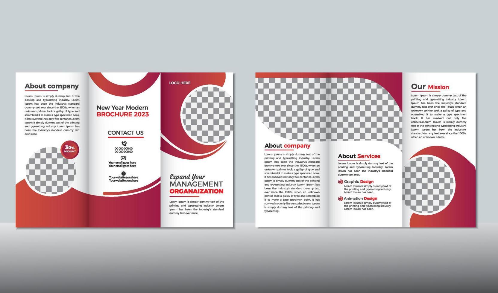 Professional Tri fould brochure Design Template. vector