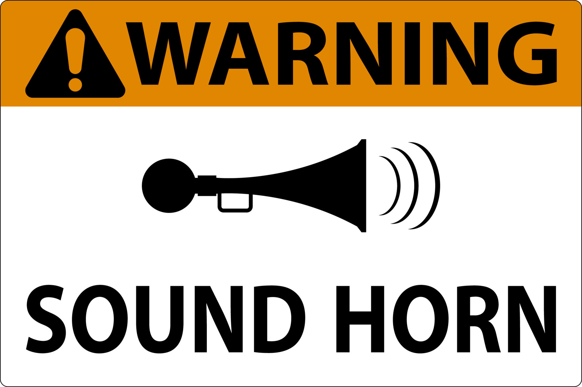 Warning Sound Your Horn Symbol Sign On White Background 20496180 Vector