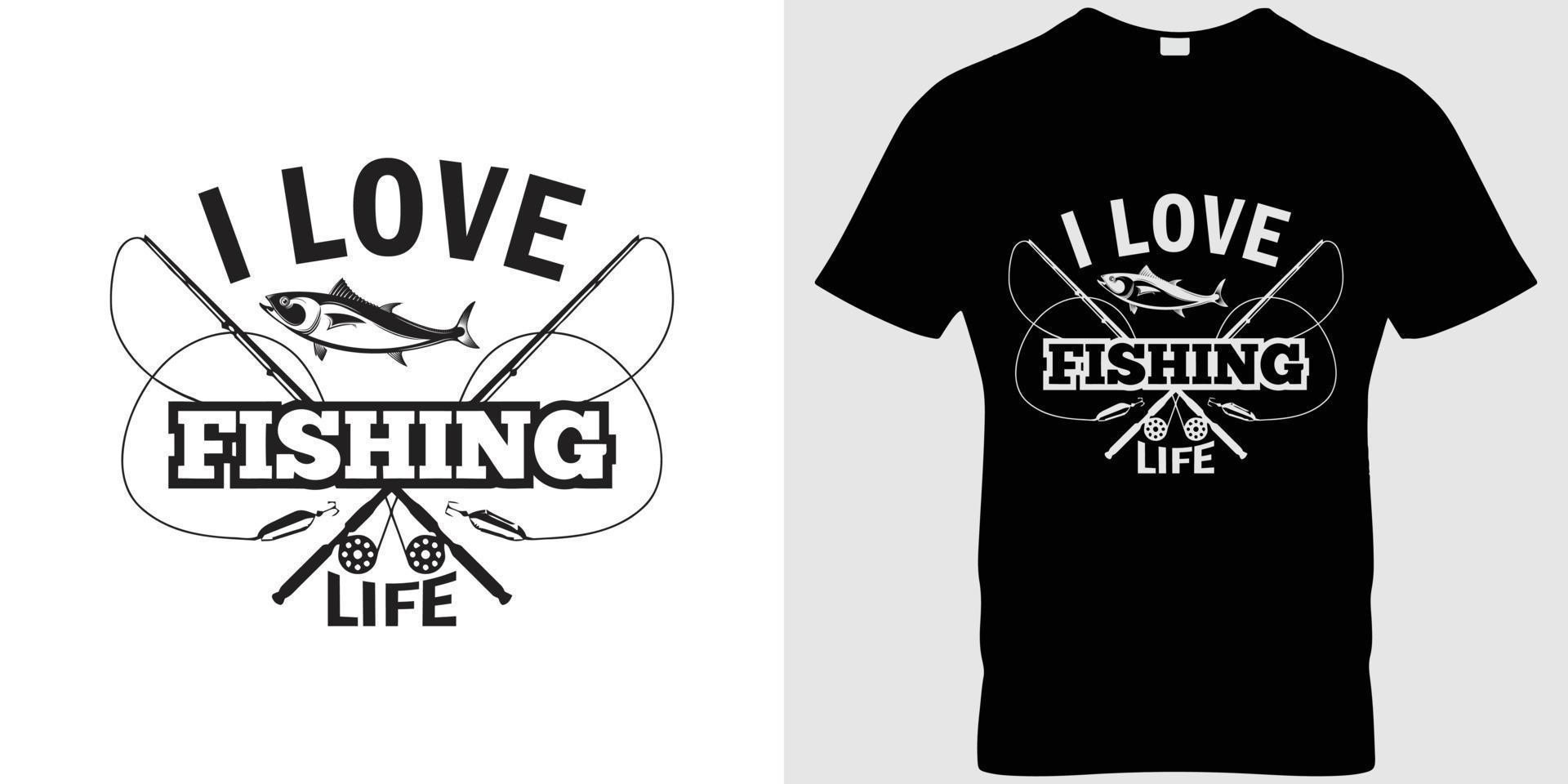 Fishing vector t-shirt design samples with illustration of a fish and a fishing.