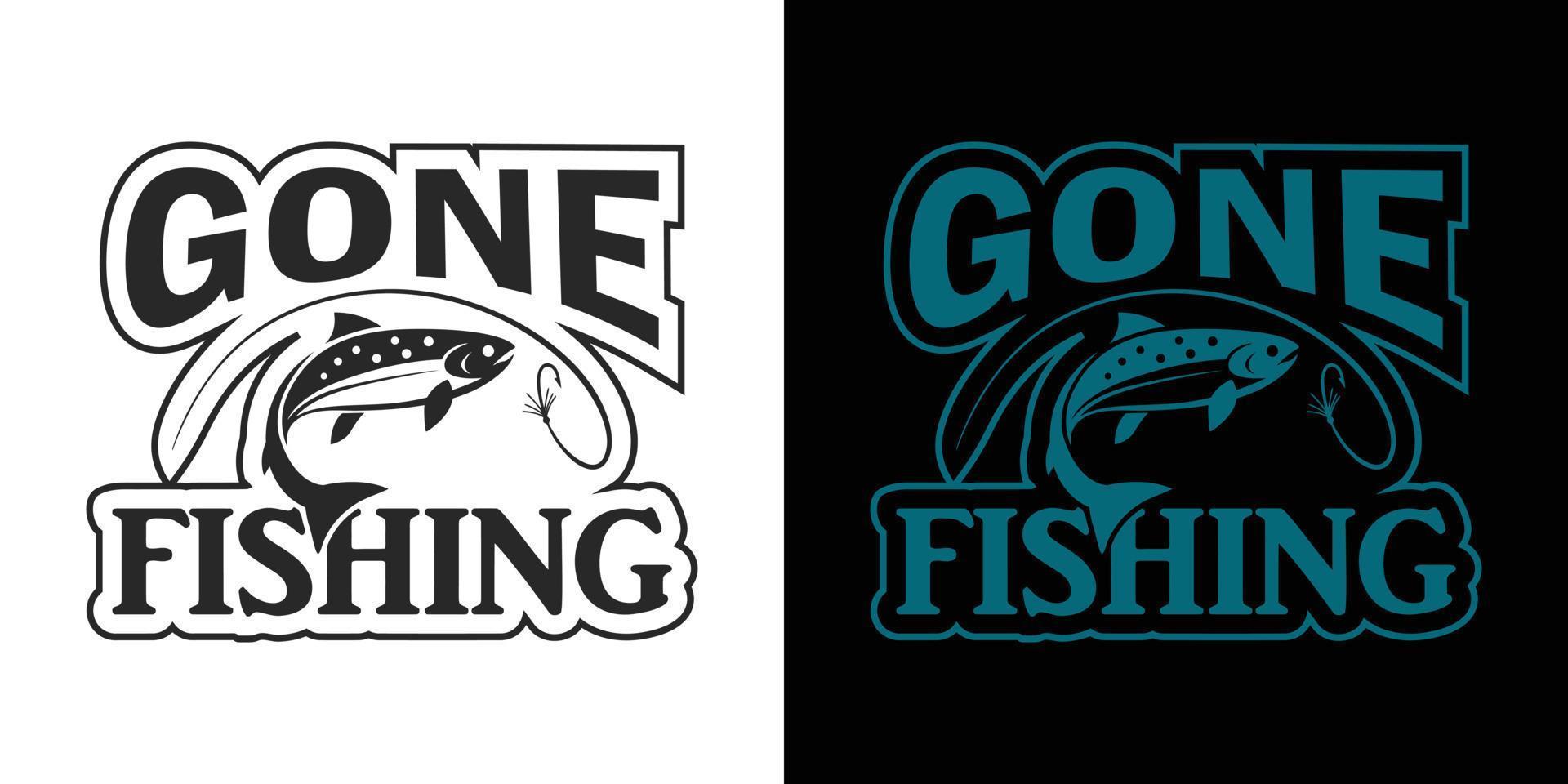 Fishing vector t-shirt design samples with illustration of a fish and a fishing.