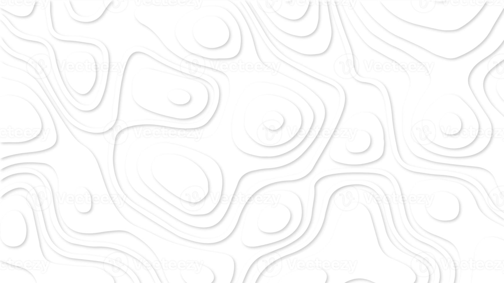 White paper cut white background. Abstract realistic papercut decoration textured with wavy layers and shadow. Topographic contour map abstract tech motion graphic design. photo