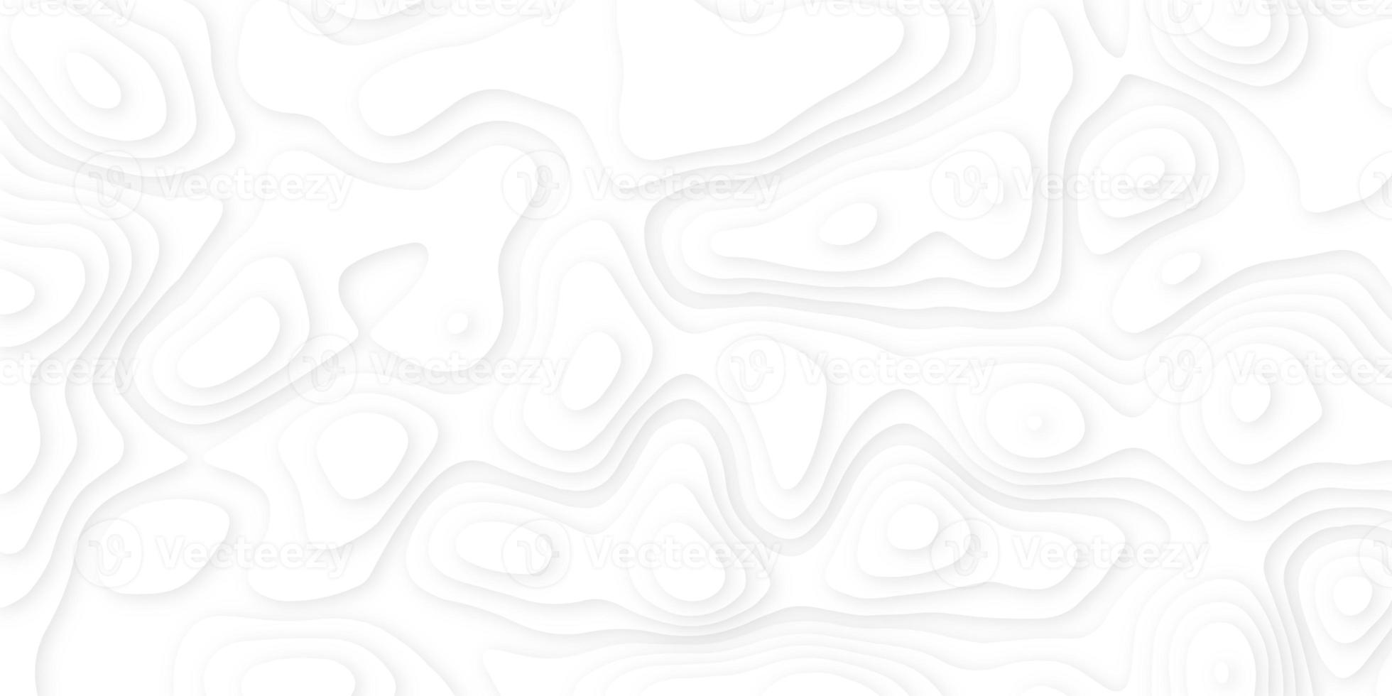 White paper cut white background. Abstract realistic papercut decoration textured with wavy layers and shadow. Topographic contour map abstract tech motion graphic design. photo