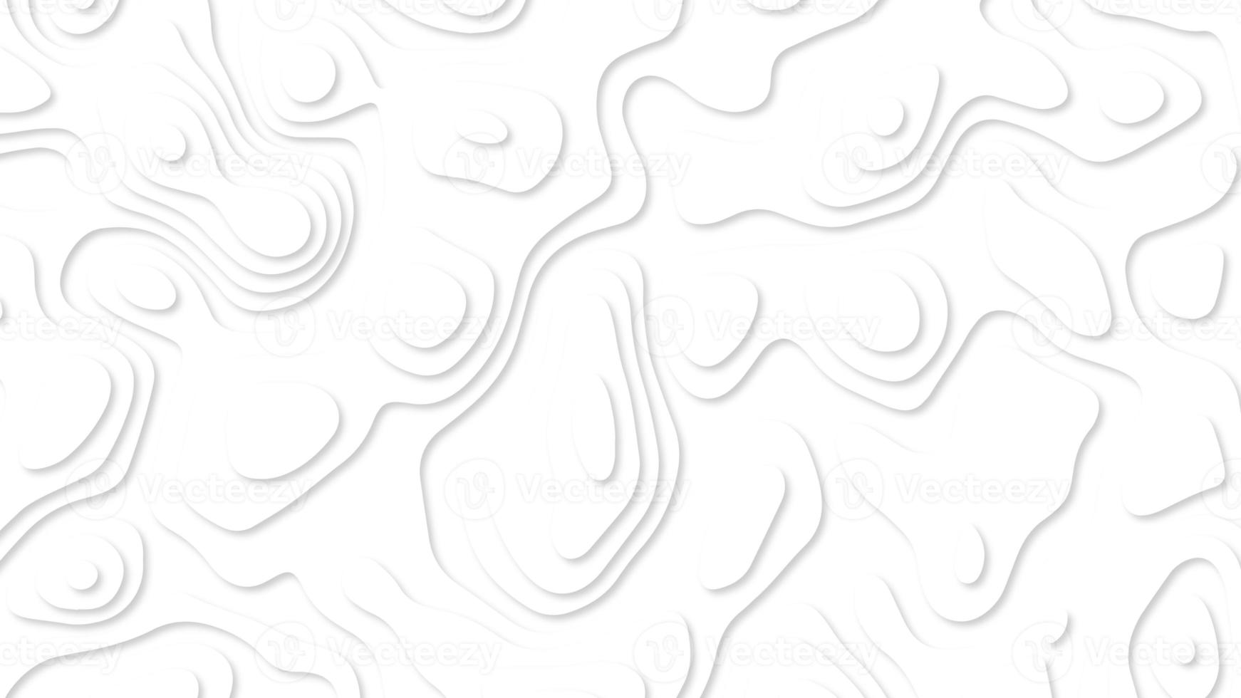 White paper cut white background. Abstract realistic papercut decoration textured with wavy layers and shadow. Topographic contour map abstract tech motion graphic design. photo