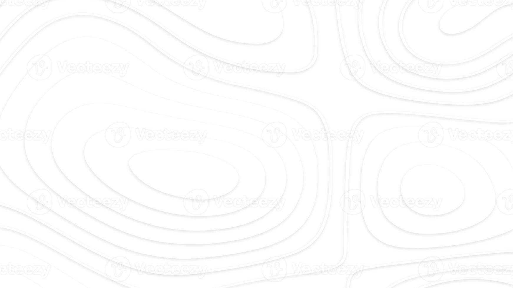White paper cut white background. Abstract realistic papercut decoration textured with wavy layers and shadow. Topographic contour map abstract tech motion graphic design. photo