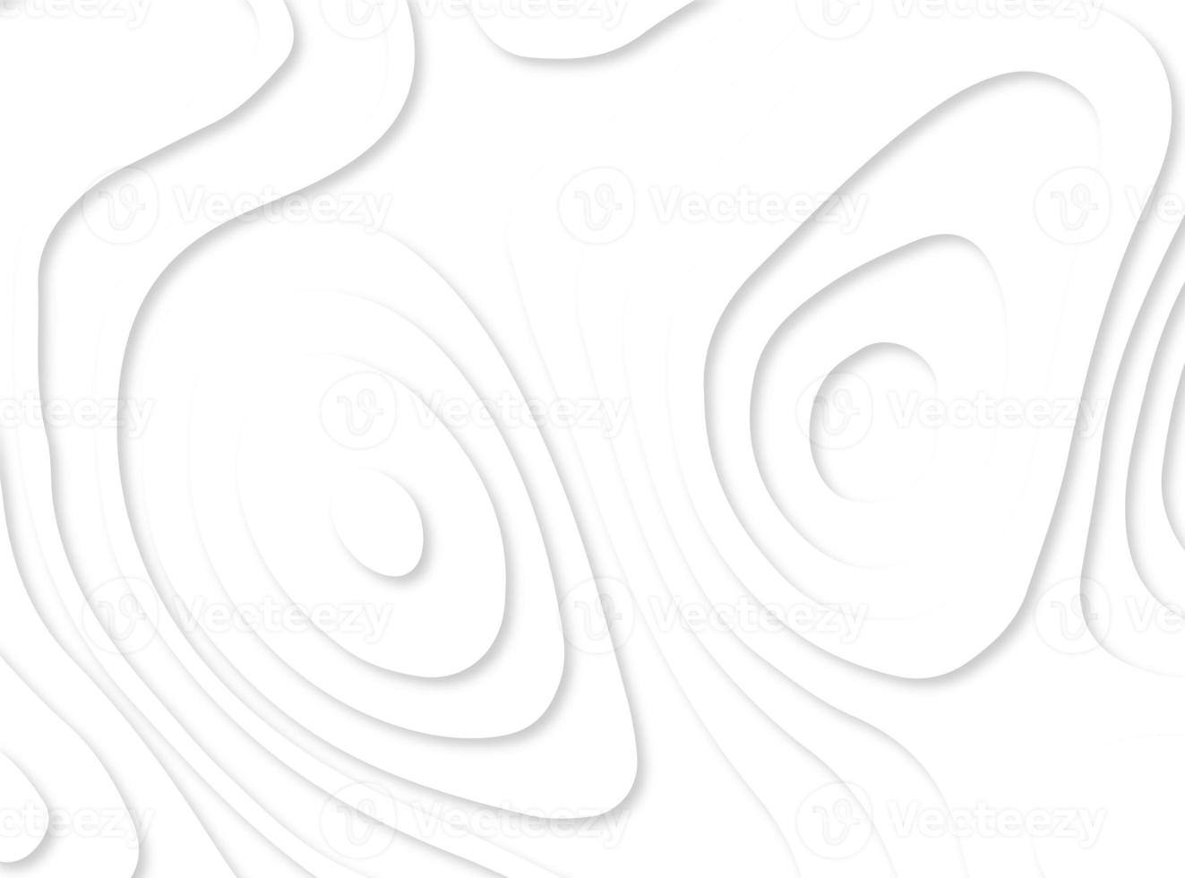 White paper cut white background. Abstract realistic papercut decoration textured with wavy layers and shadow. Topographic contour map abstract tech motion graphic design. photo