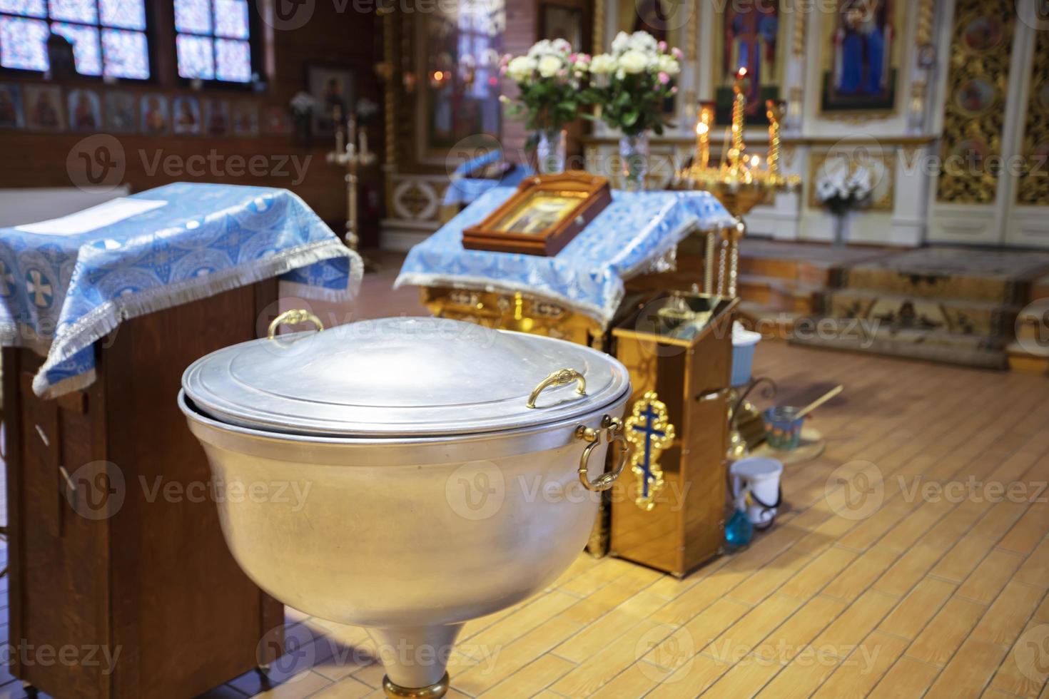 Font for Orthodox baptism of babies. Preparing for the baptism of children photo