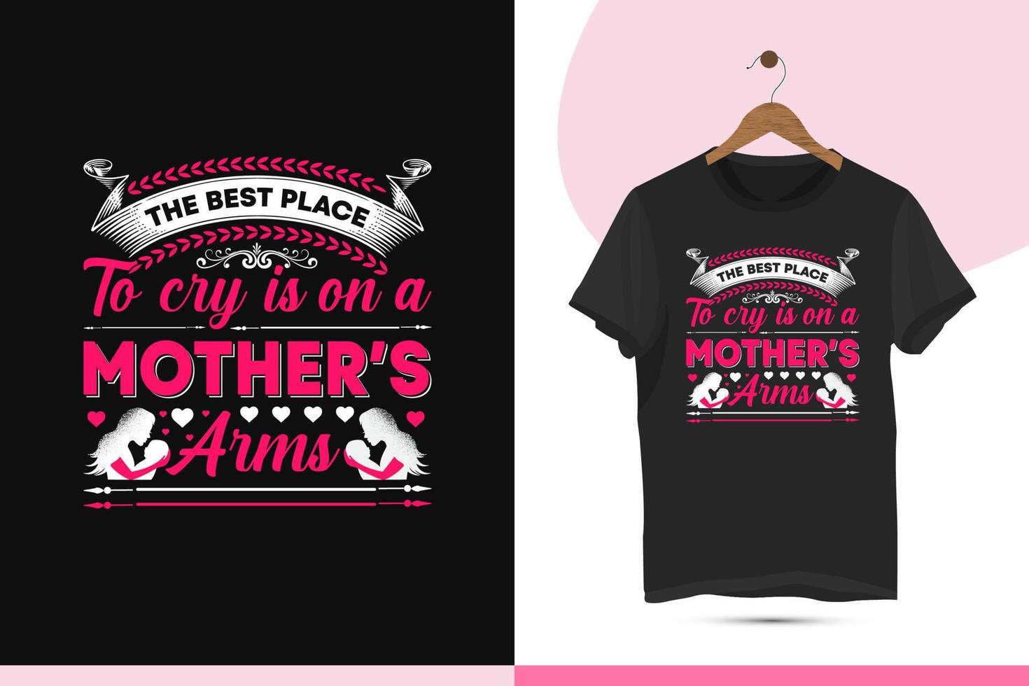 Happy mother's day typography t-shirt design template. Perfect vector illustrations on black background for Shirts, bags, Mugs, and others print items.