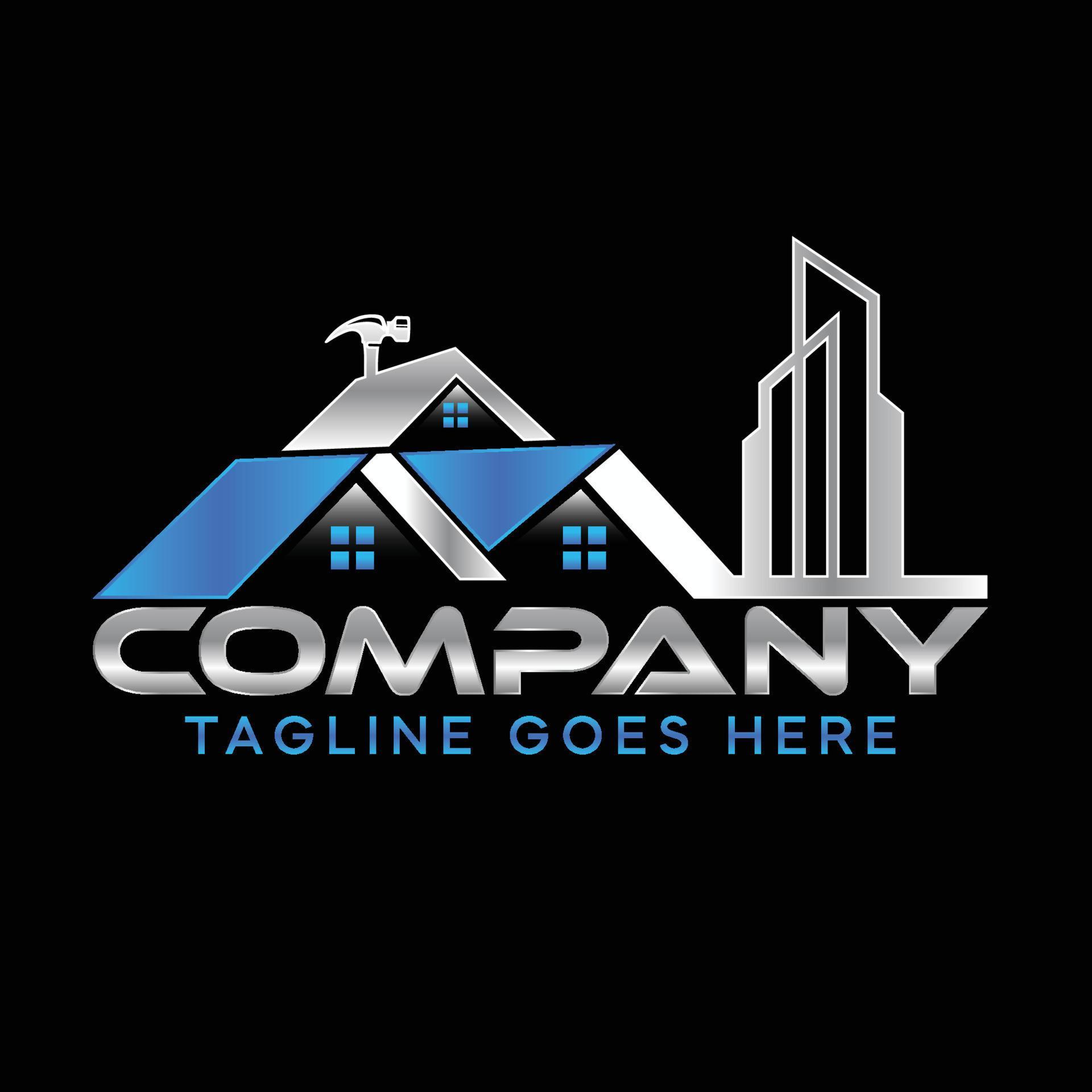 Property renovation logo design with hammer template 20497494 Vector