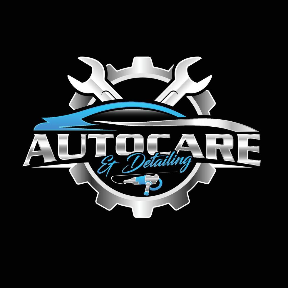 Auto care and auto detailing logo design template vector