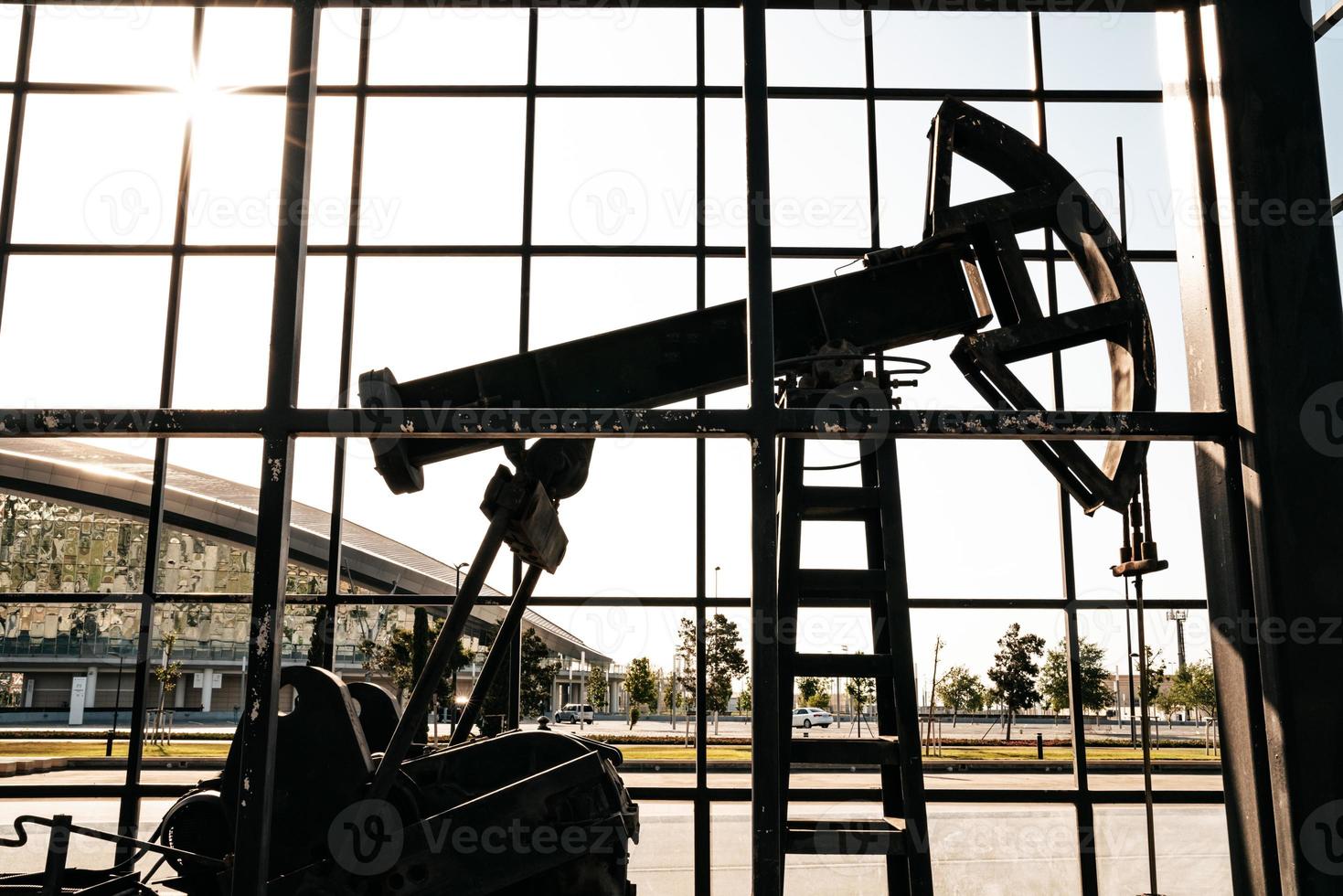 oil pump close-up details. Oil industry equipment. photo