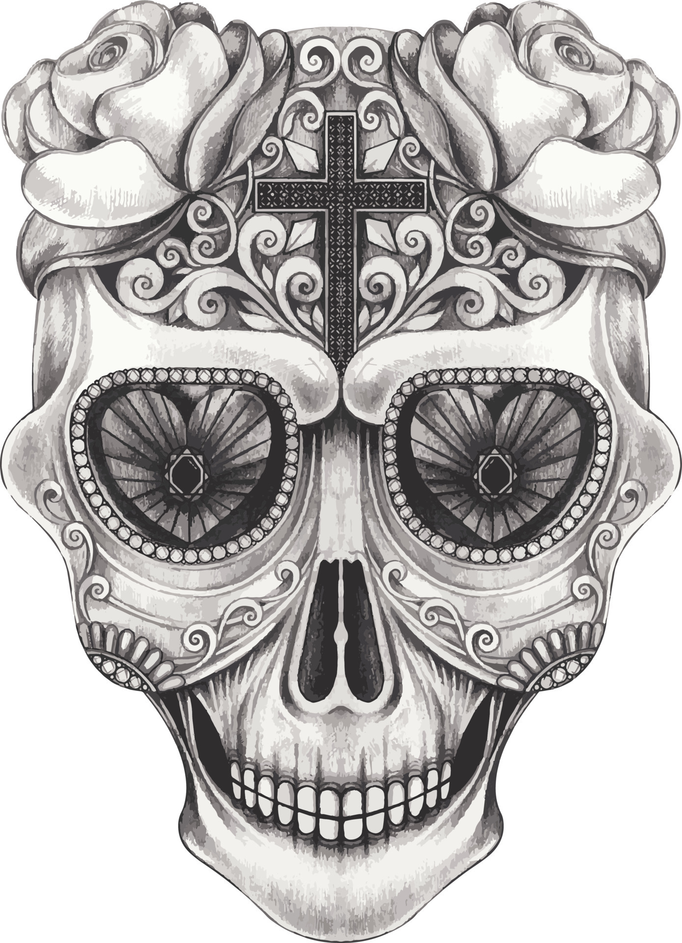 art-fancy-calavera-dia-de-muertos-dibujo-a-mano-y-hacer-vector-gr-fico