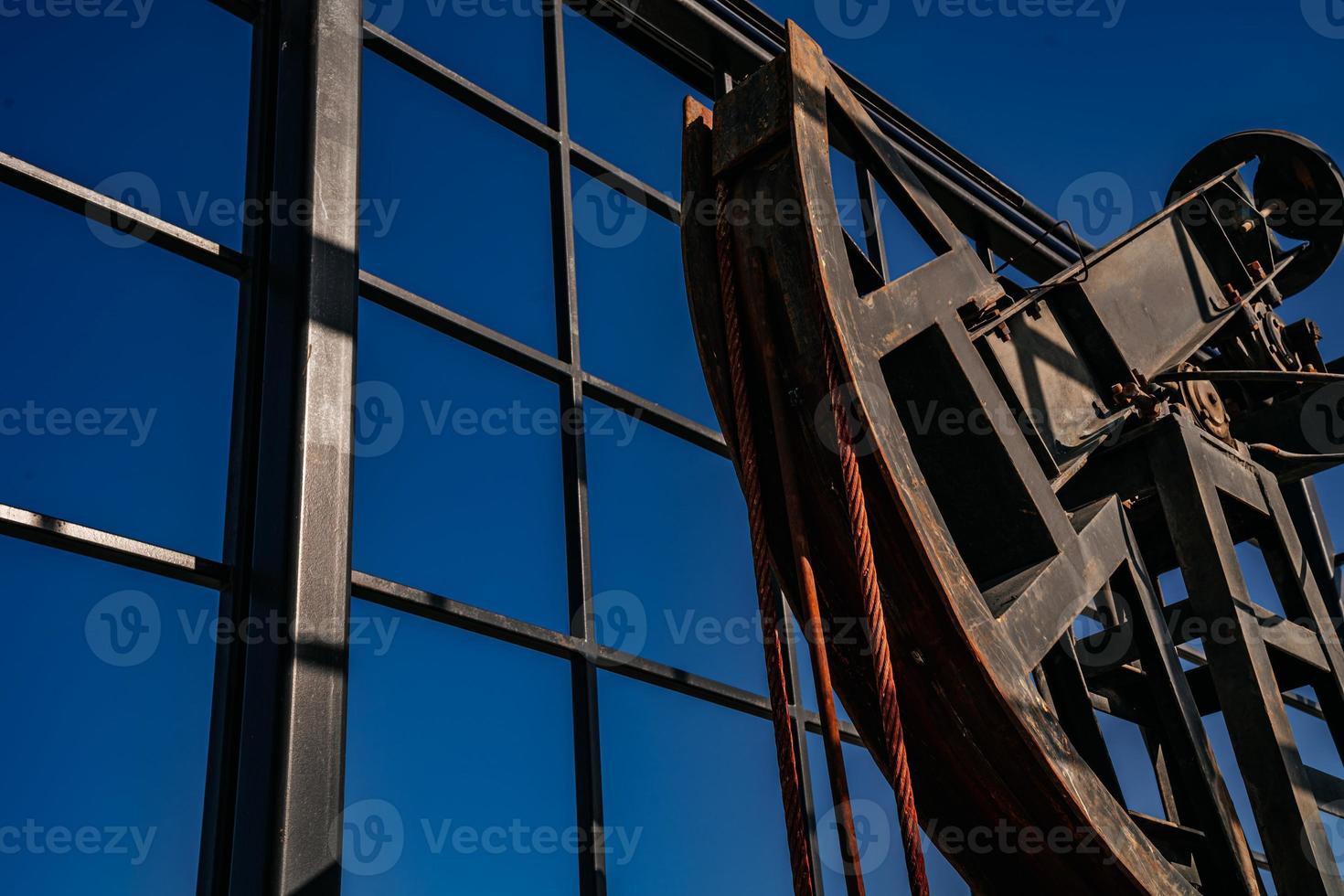 oil pump close-up details. Oil industry equipment. photo