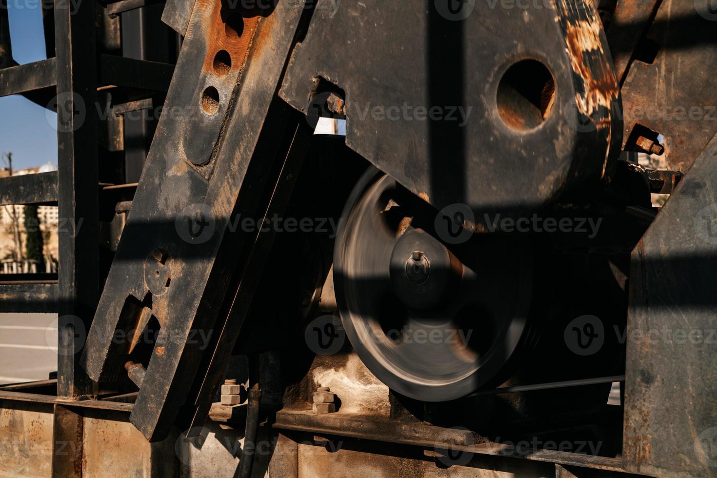 oil pump close-up details. Oil industry equipment. photo