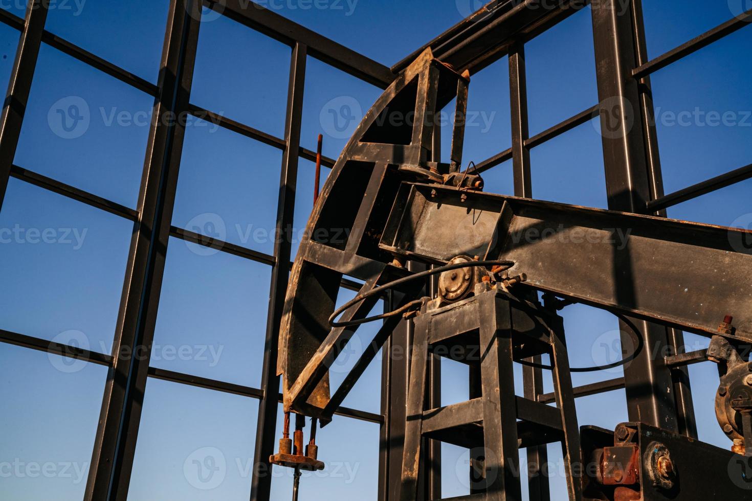 oil pump close-up details. Oil industry equipment. photo