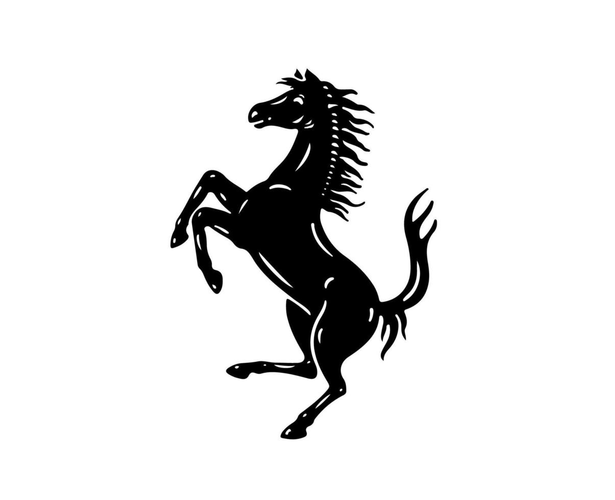 ferrari logo marca coche símbolo negro diseño italiano automóvil vector ilustración
