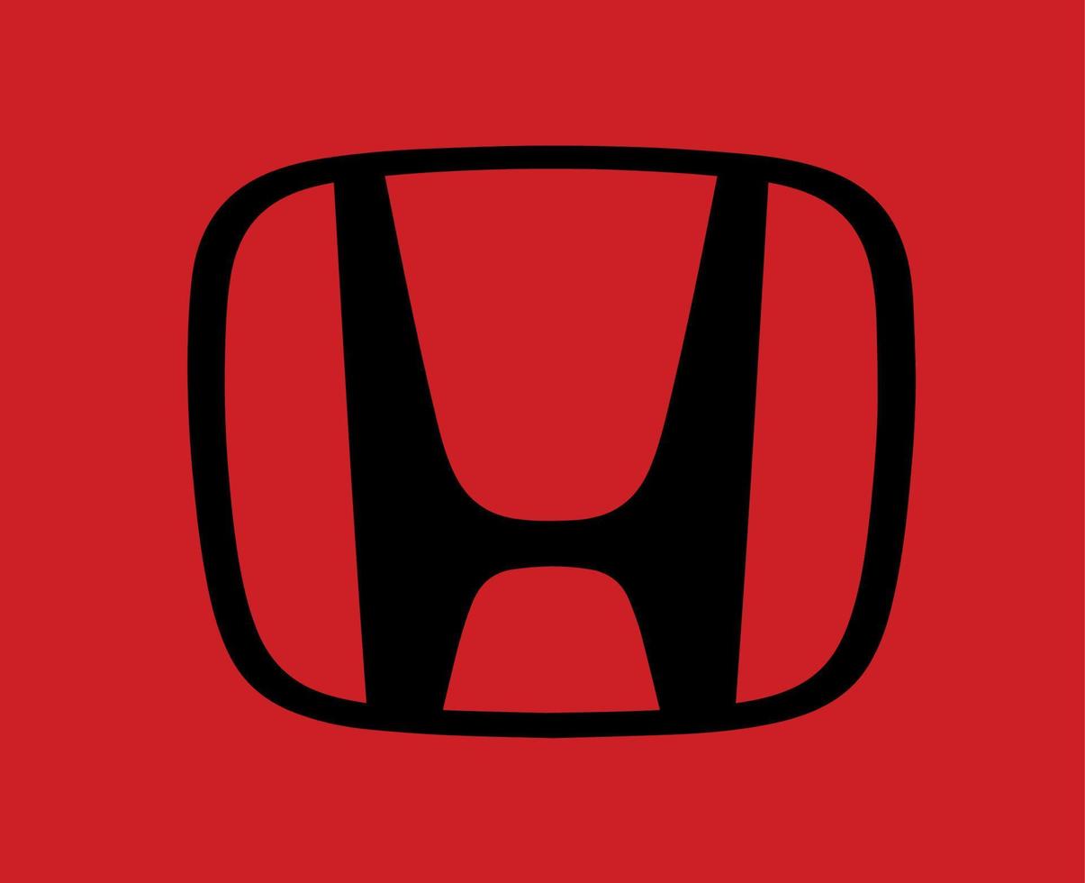 Honda marca logo coche símbolo negro diseño Japón automóvil vector ilustración con rojo antecedentes