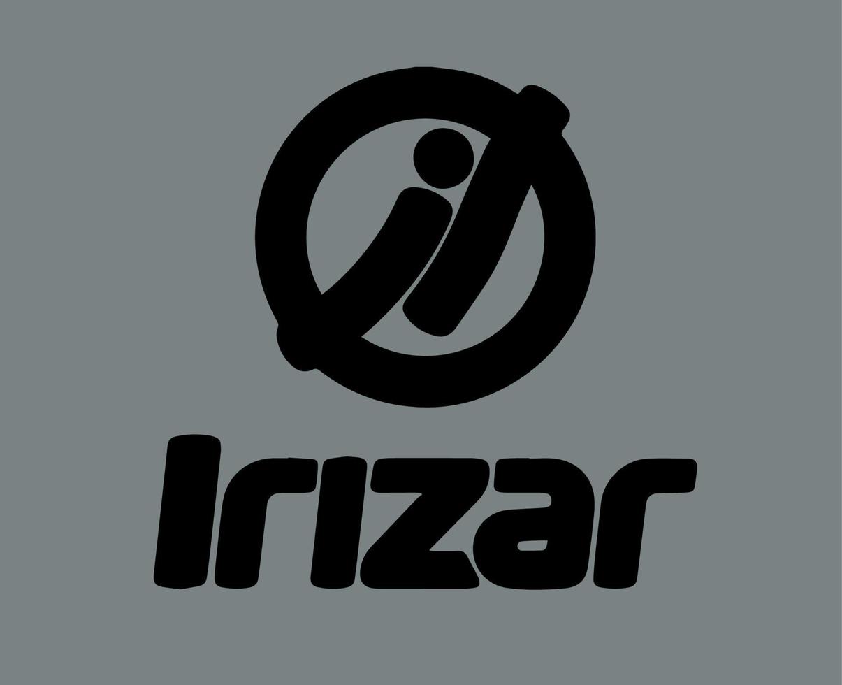 Irizar Brand Logo Car Symbol With Name Black Design Spanish Automobile Vector Illustration With Gray Background