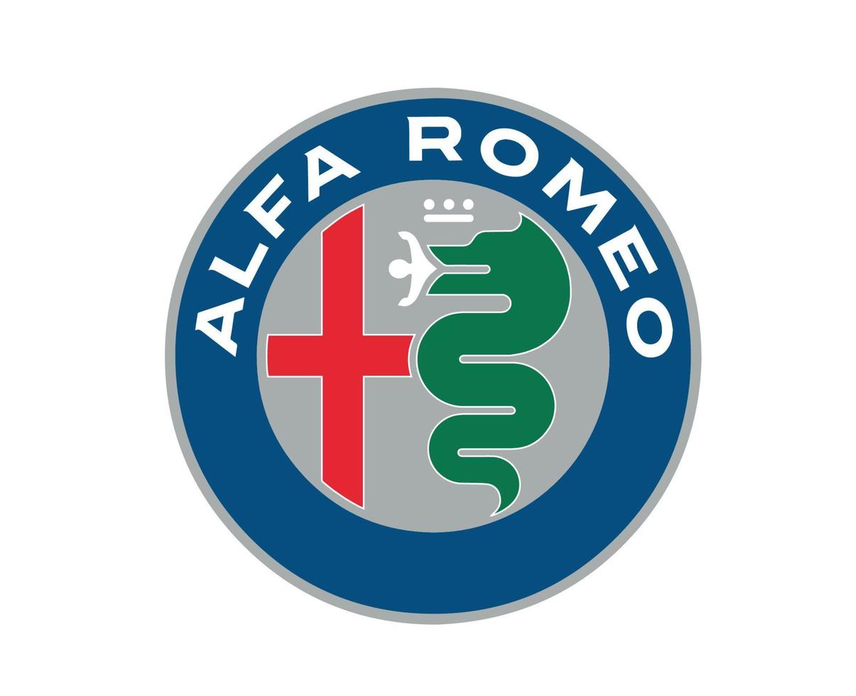 Alfa Romeo Brand Symbol Logo Design Italian cars Automobile Vector Illustration