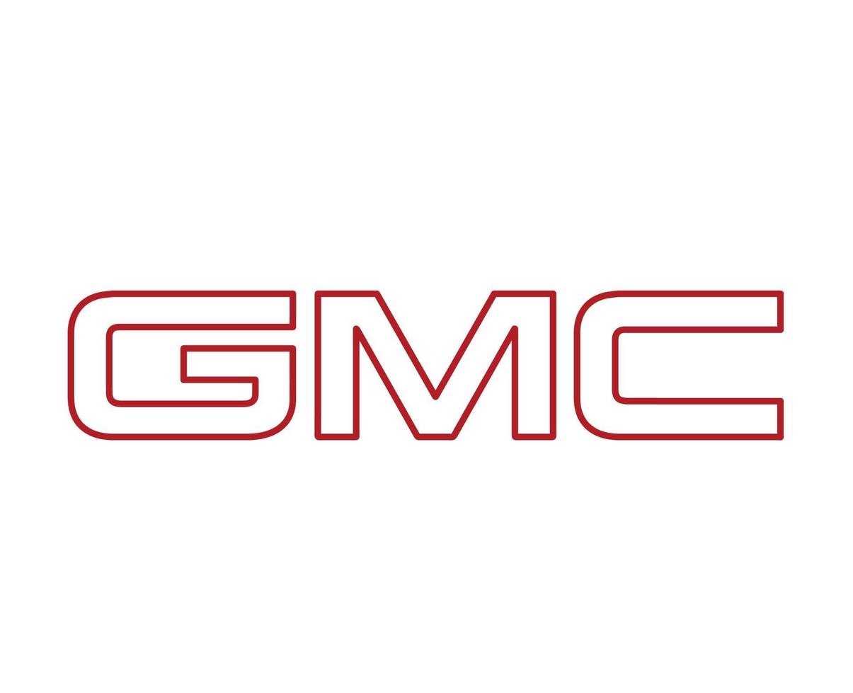 GMC Brand Logo Car Symbol Name Red Design USA Automobile Vector Illustration