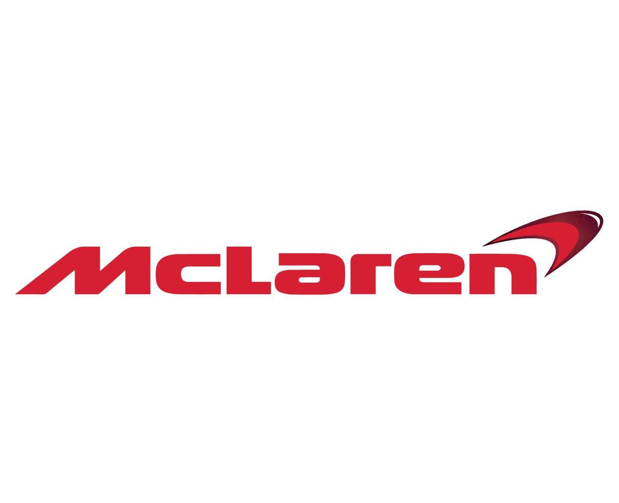 mclaren marca logo coche símbolo nombre rojo diseño británico automóvil vector ilustración